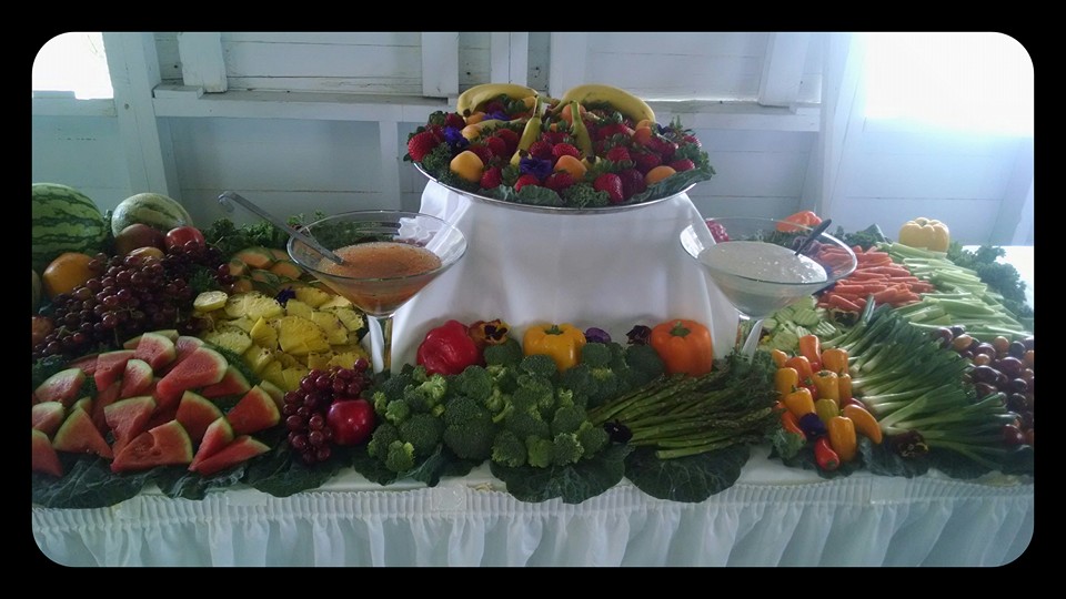 Fresh fruit and veggie stations are always a big hit